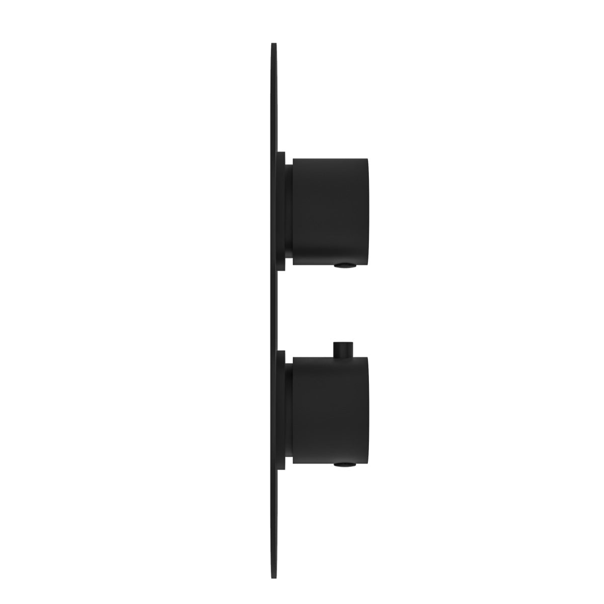 Fairford Element Matt Black Round Concealed Twin Shower Valve, 1 Outlet