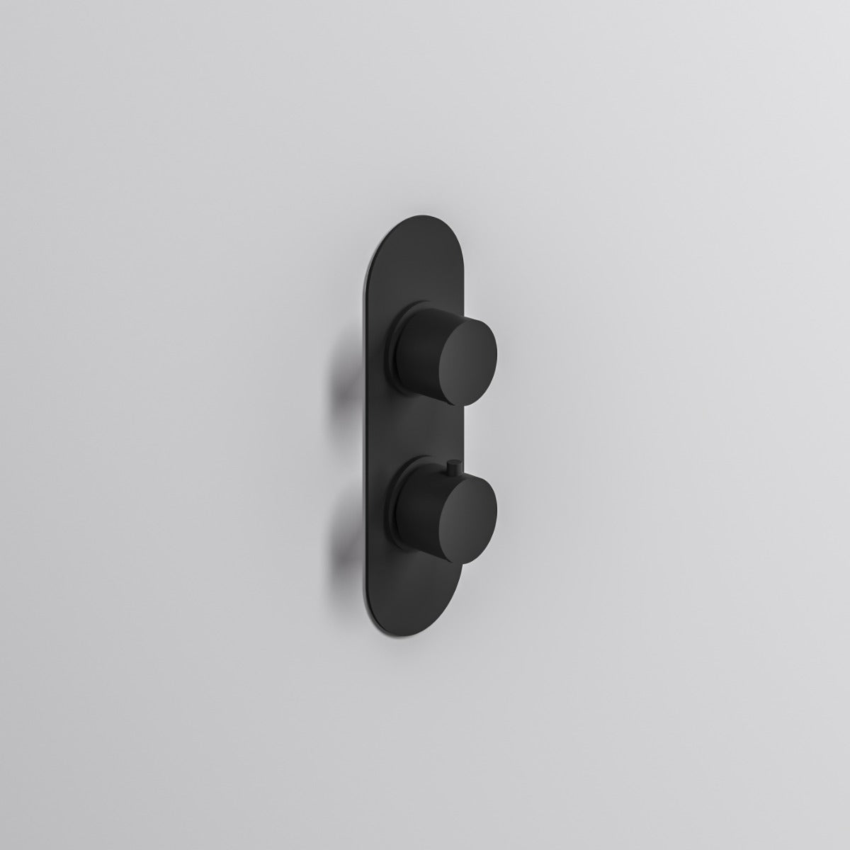 Fairford Element Matt Black Round Concealed Twin Shower Valve, 1 Outlet