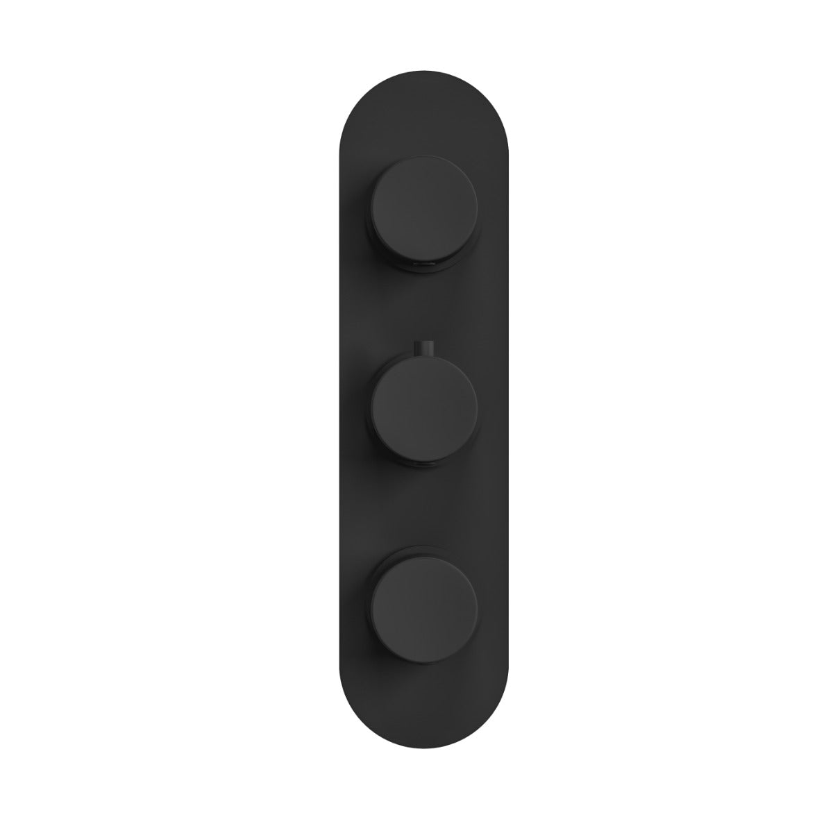 Fairford Element Matt Black Round Concealed Triple Shower Valve with Diverter, 3 Outlet