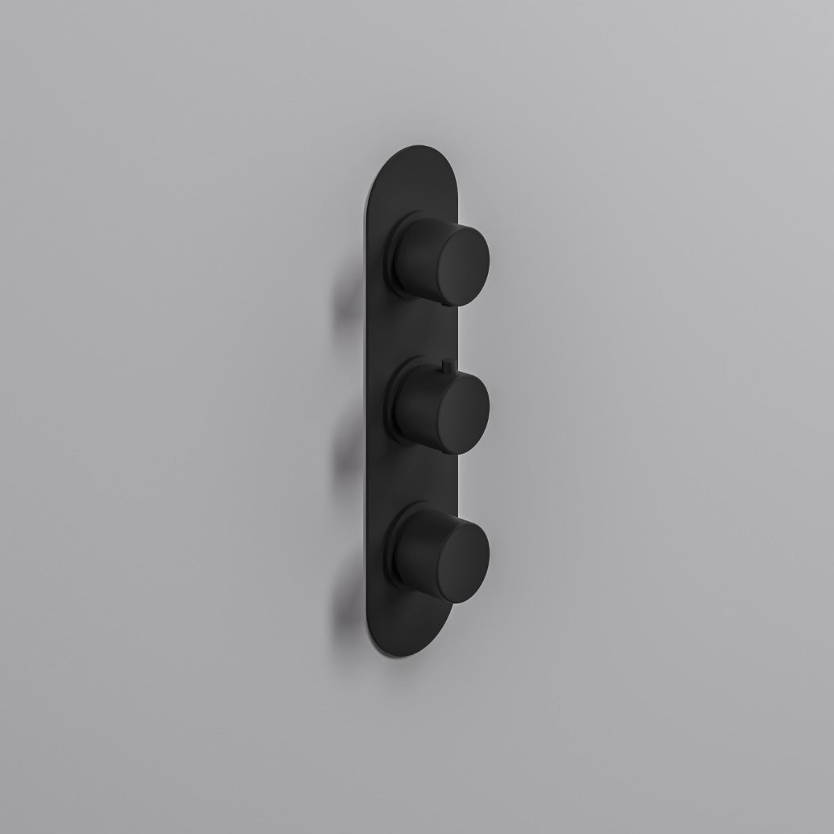 Fairford Element Matt Black Round Concealed Triple Shower Valve with Diverter, 3 Outlet