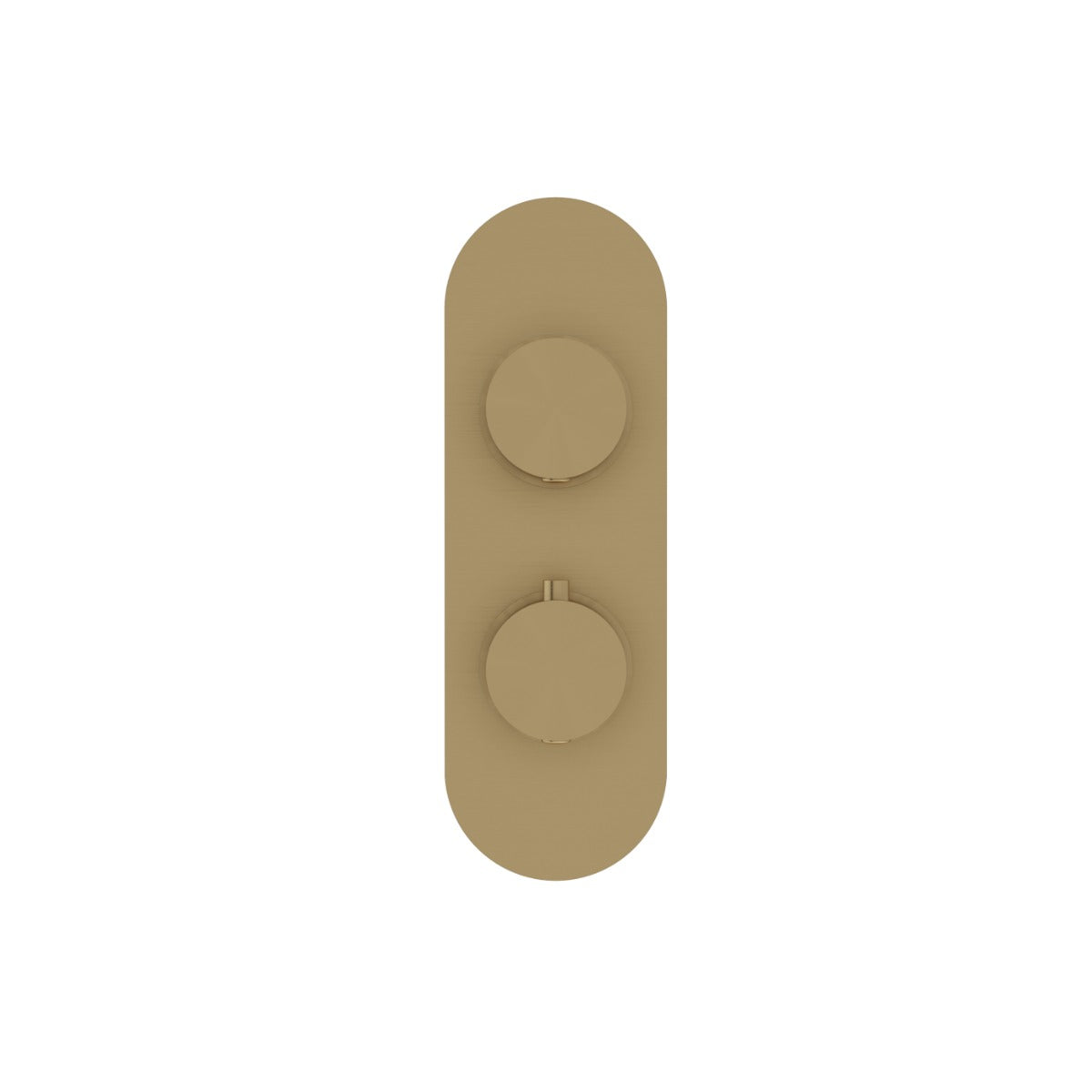 Fairford Element Brushed Brass Round Concealed Twin Shower Valve, 1 Outlet