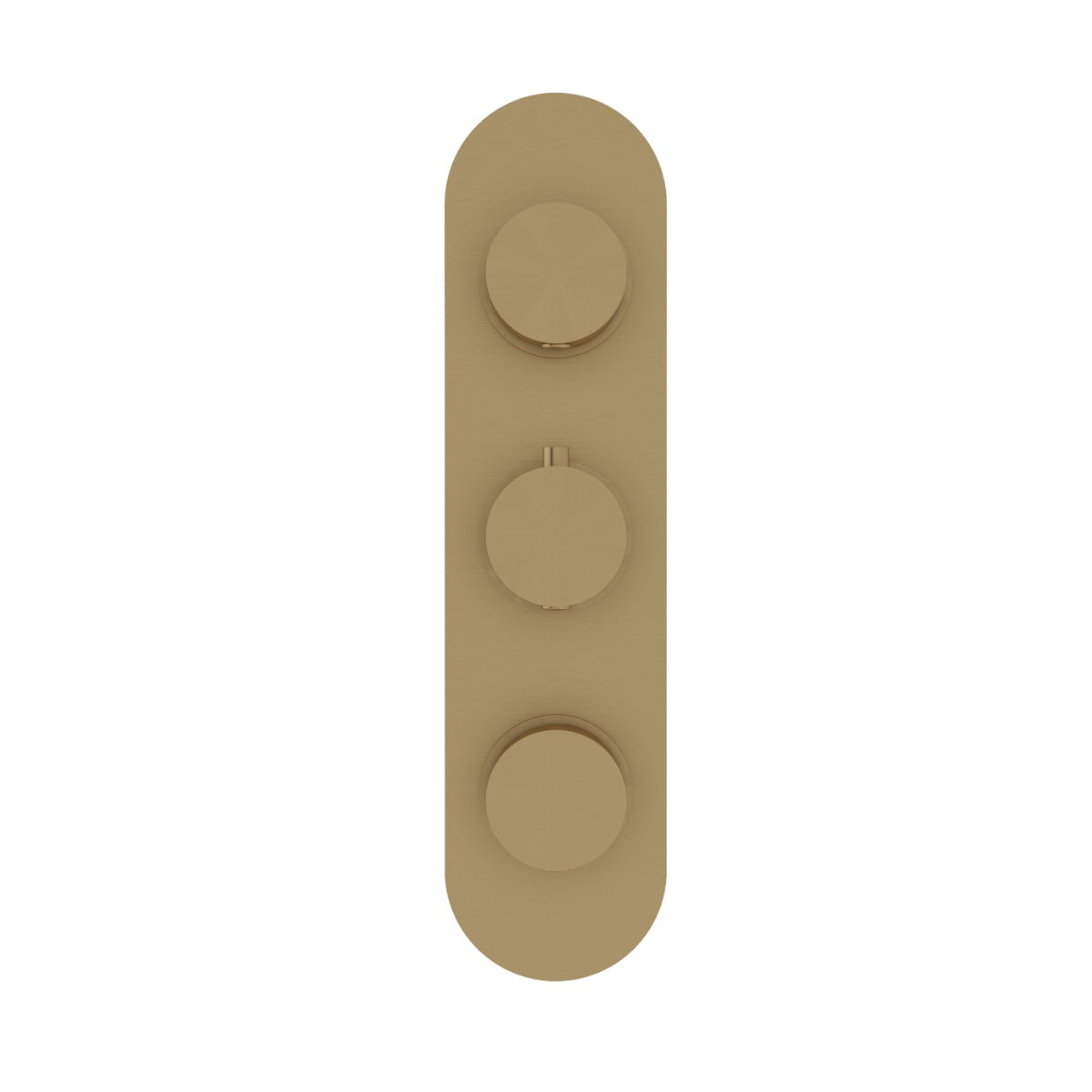 Fairford Element Brushed Brass Round Concealed Triple Shower Valve with Diverter, 3 Outlet