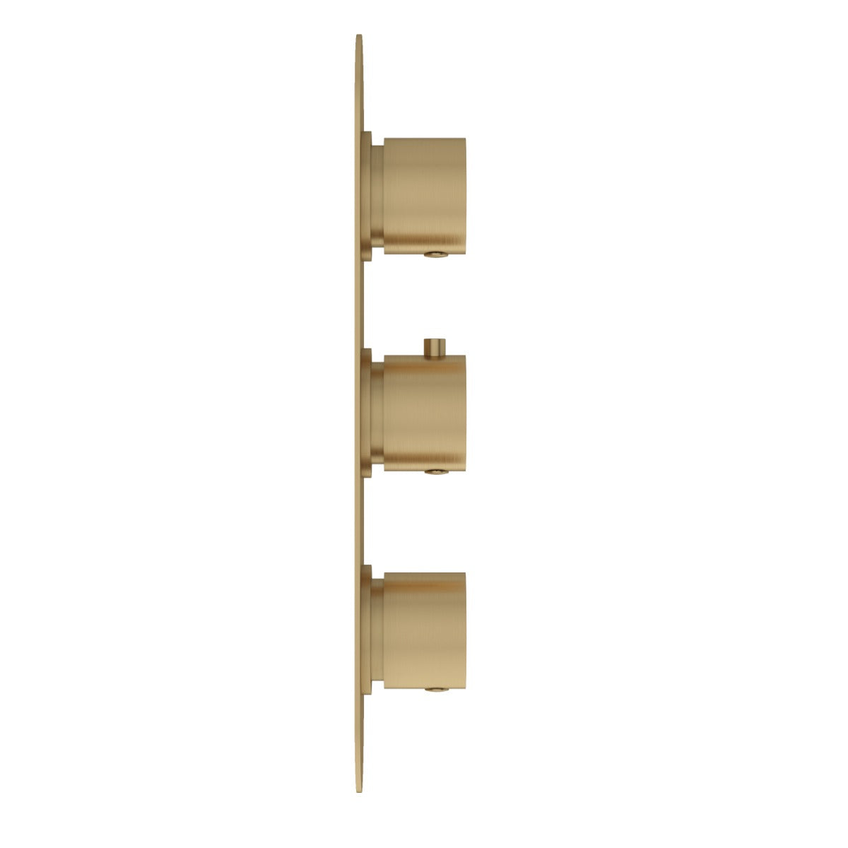 Fairford Element Brushed Brass Round Concealed Triple Shower Valve with Diverter, 3 Outlet
