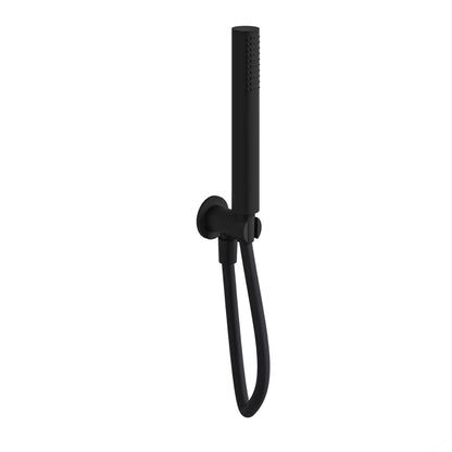 Fairford Element Round Matt Black Handset with Outlet Elbow, Bracket and Hose