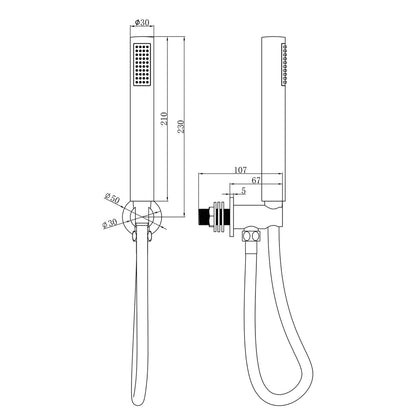 Fairford Element 5 Concealed Shower Kit with Handset and Wall Mounted Rain Head, Chrome
