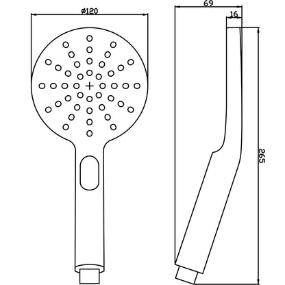 Fairford Round 3 Function Shower Handset