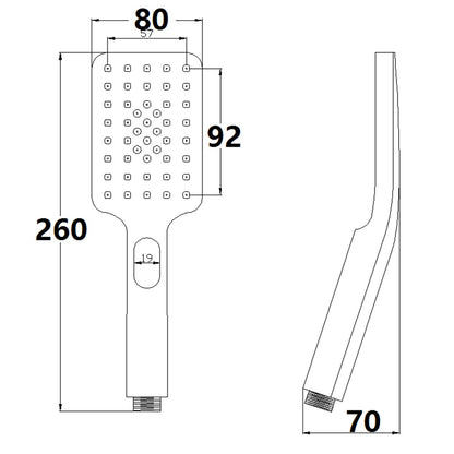 Fairford Square 3 Function Shower Handset