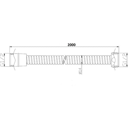 Fairford 2.0m Standard Replacement Shower Hose