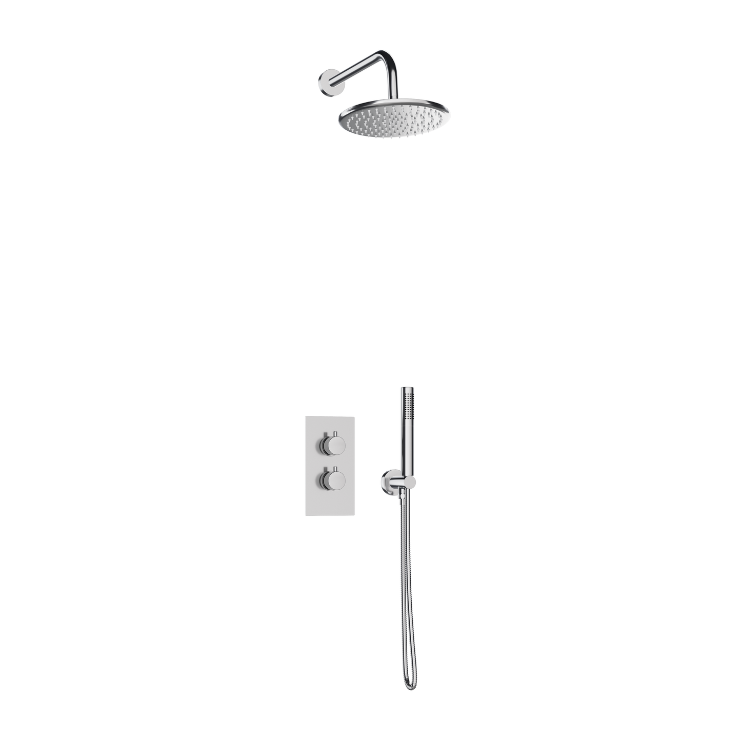 Fairford Element 7 Chrome Concealed Shower Kit with Overhead, Handset and Bracket