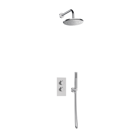 Fairford Element 7 Chrome Concealed Shower Kit with Overhead, Handset and Bracket
