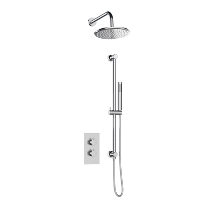 Fairford Element 7 Chrome Concealed Shower Kit with Overhead and Slide Rail Kit
