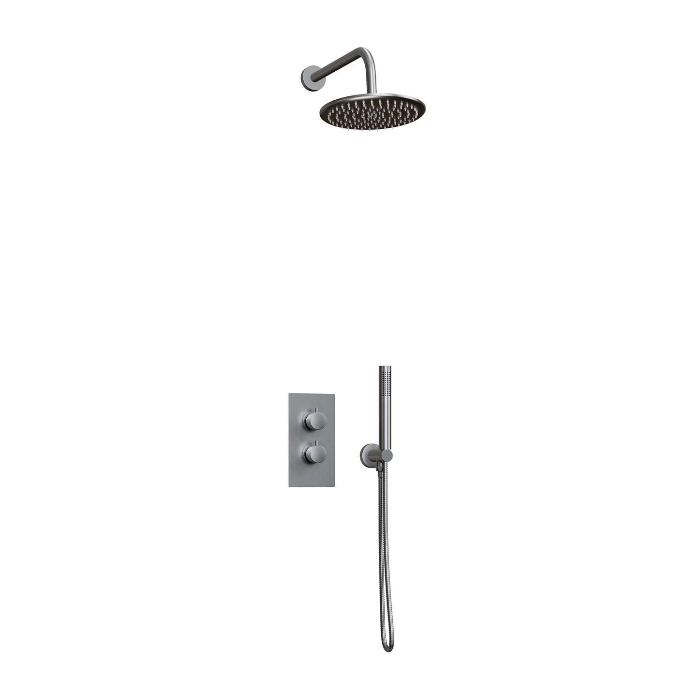Fairford Element 7 Gunmetal Concealed Shower Kit with Overhead and Handset
