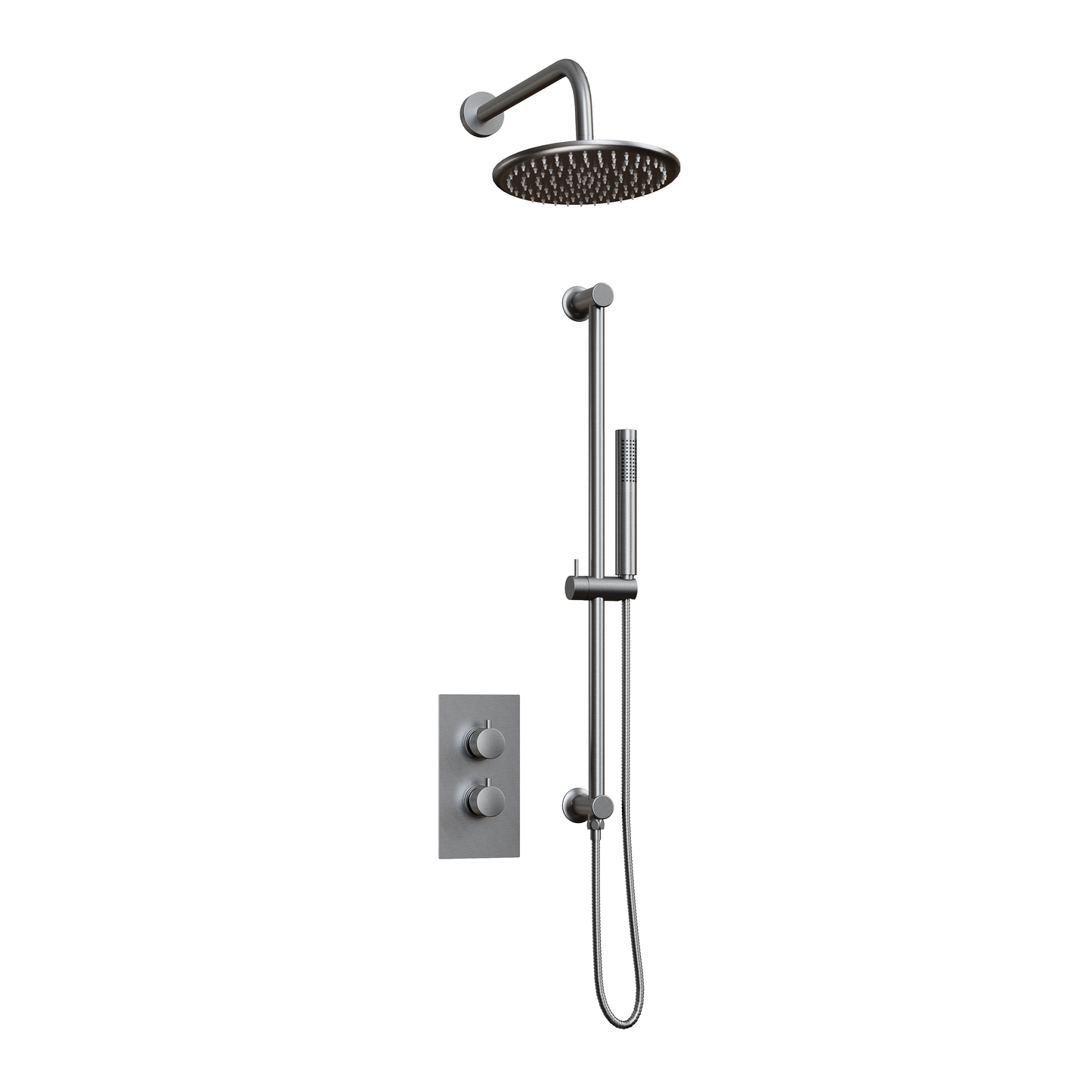 Fairford Element 7 Chrome Concealed Shower Kit with Overhead, Handset and Overflow Filler