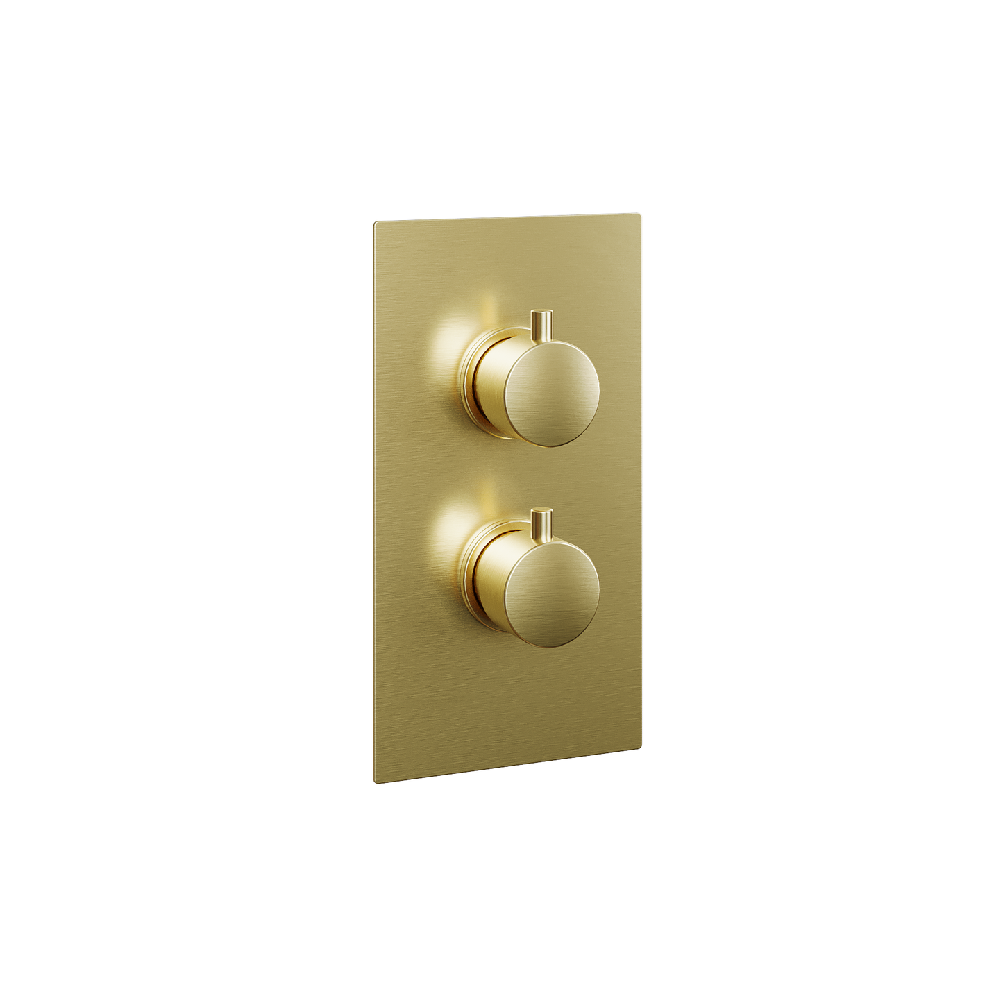 Fairford Element 7 Brushed Brass Twin Shower Valve, 1 Outlet