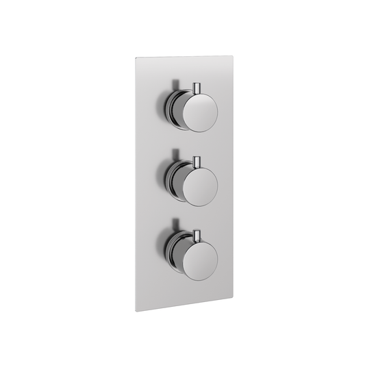 Fairford Element 7 Chrome Triple Shower Valve, 3 Outlet