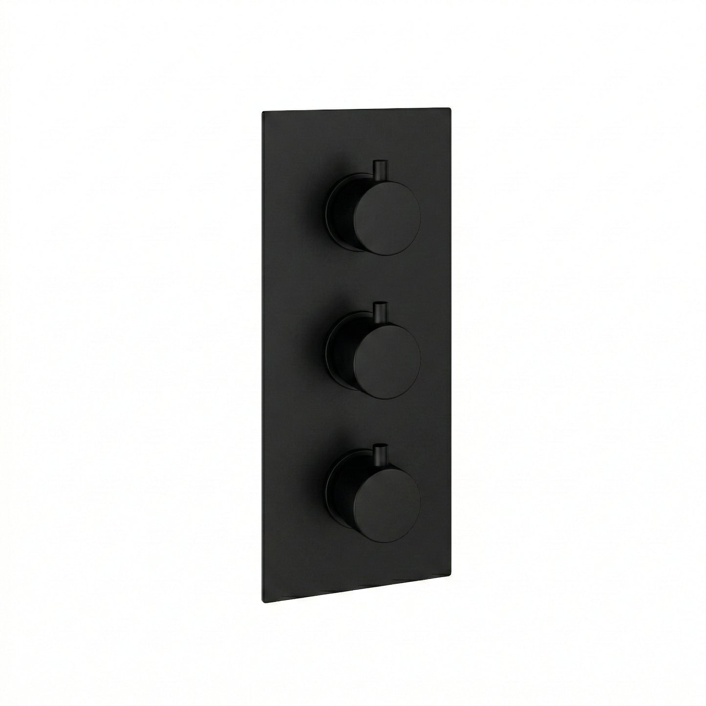 Fairford Element 7 Matt Black Triple Shower Valve, 3 Outlet
