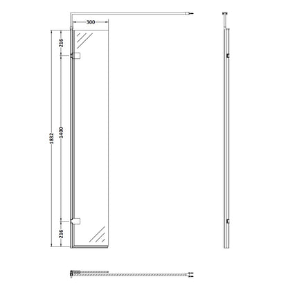 Fairford 300mm Hinged Return Screen