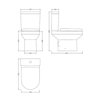 Fairford Gravo Close Coupled Toilet with Soft Close Seat