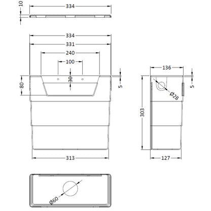 Dual Flush Concealed Toilet Cistern