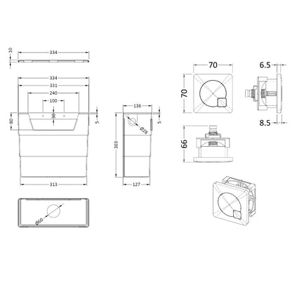 Dual Flush Concealed Toilet Cistern - Brushed Brass