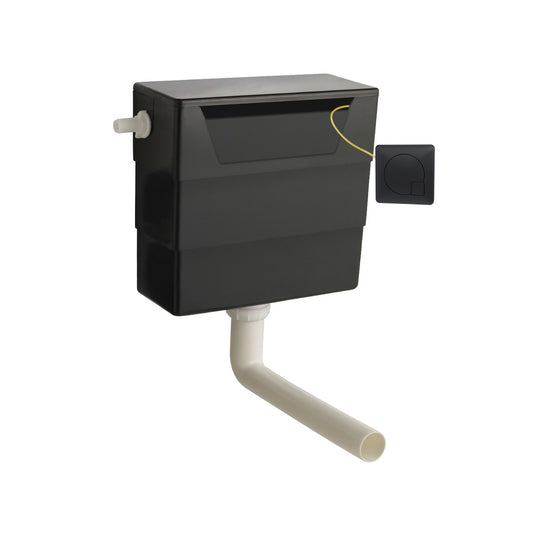 Dual Flush Concealed Toilet Cistern - Matt Black