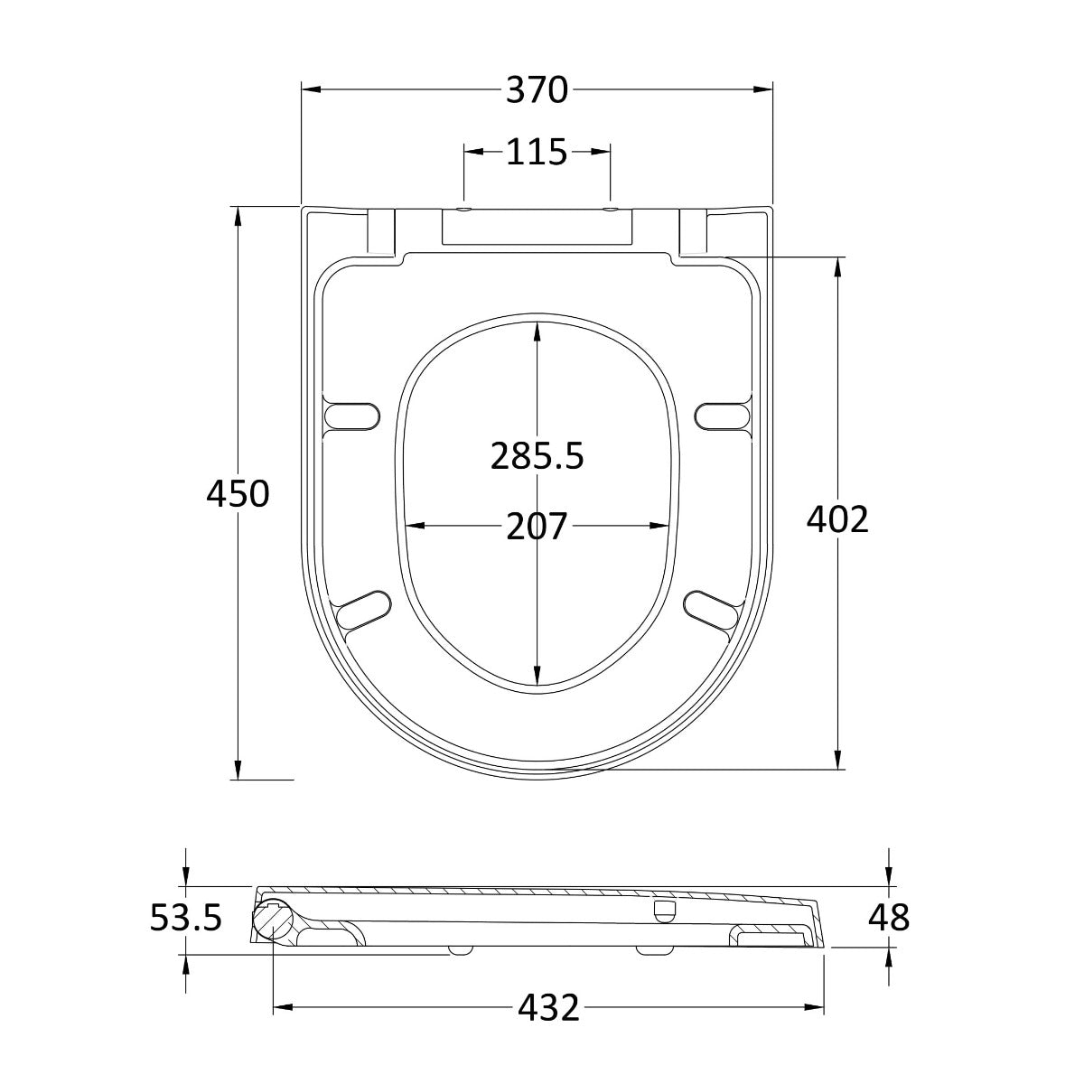 Fairford Luxury D Shape Soft Close Toilet Seat