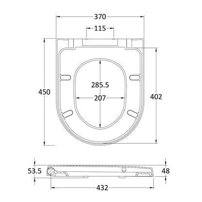 Fairford Luxury D Shape Soft Close Toilet Seat
