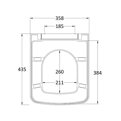Fairford Luxury Square Soft Close Toilet Seat