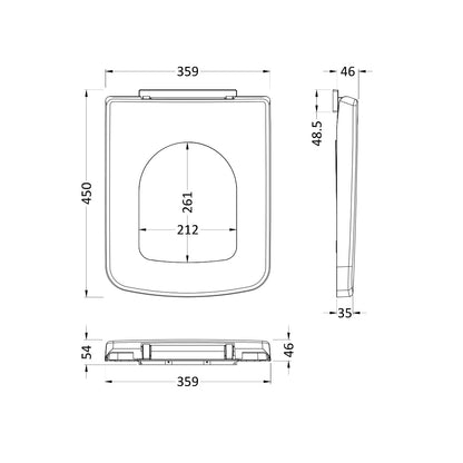 Fairford Standard Square Soft Close Toilet Seat