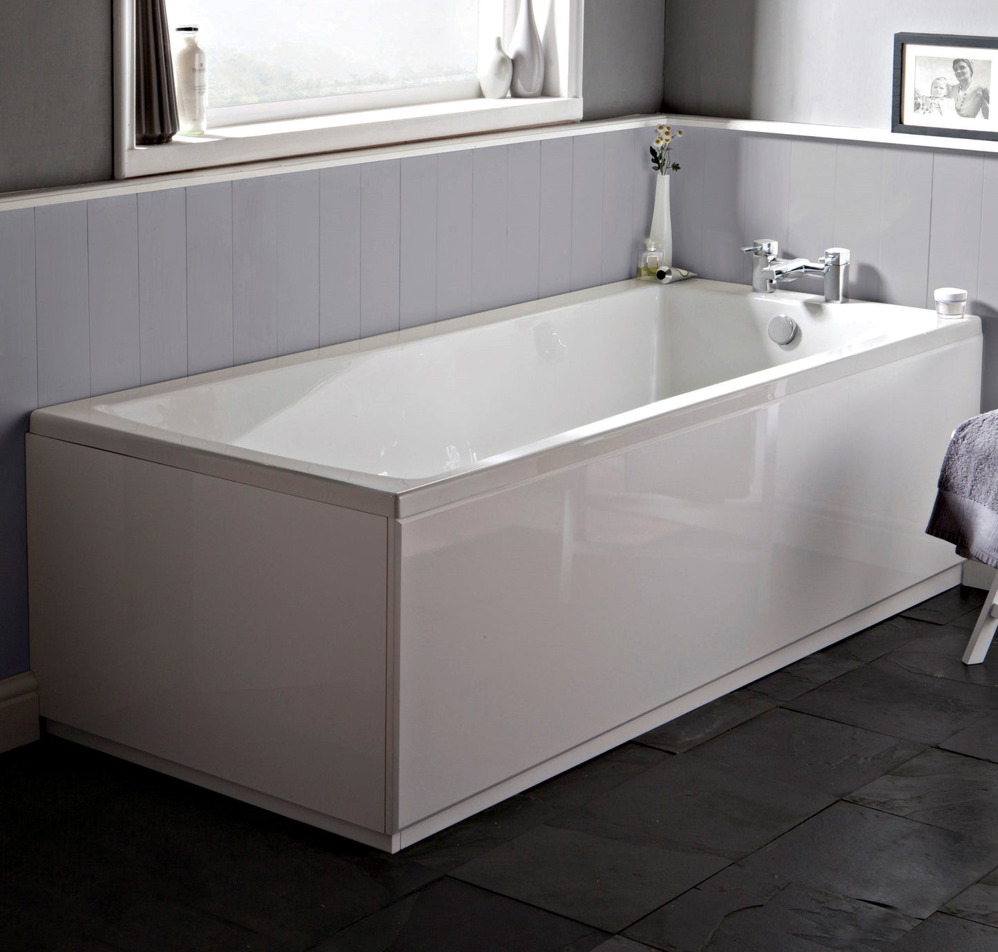 Fairford Dunsford 1800 x 800mm Sngl Ended Straight Bath, 0TH