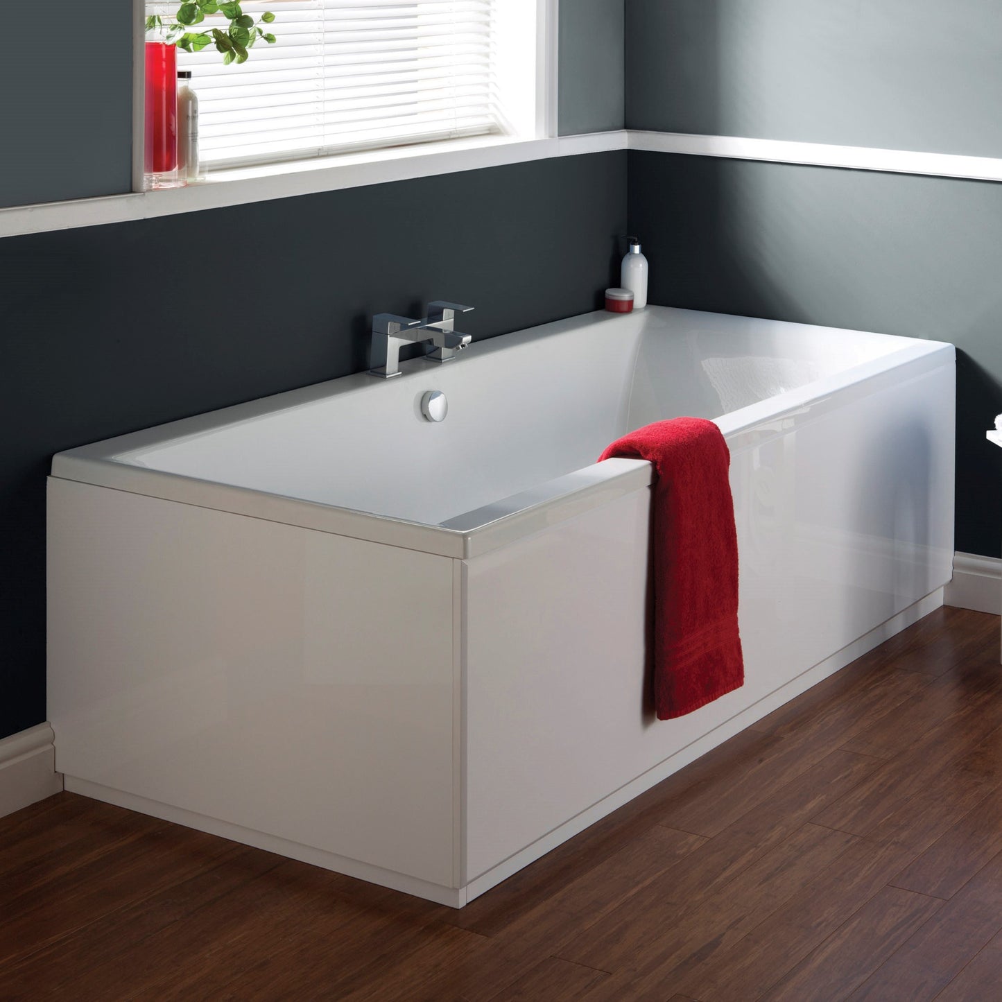 Fairford Onero 1800 x 800mm Double Ended Straight Bath, 0TH