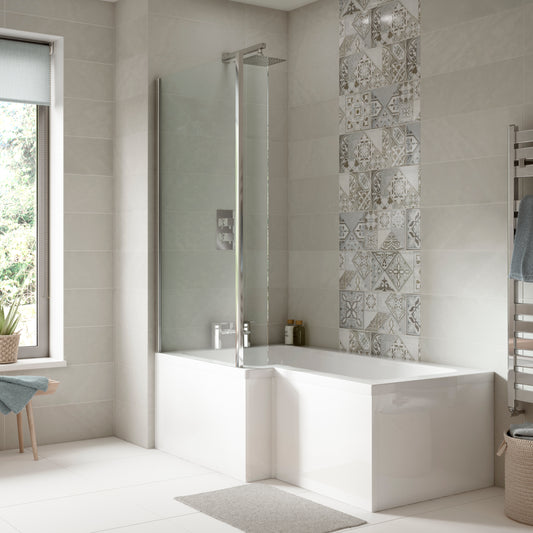 Fairford 1500 x 850mm L Shaped Left Hand Shower Bath