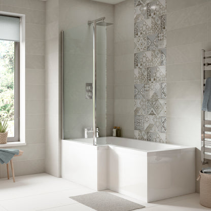 Fairford 1600 x 850mm L Shaped Left Hand Shower Bath