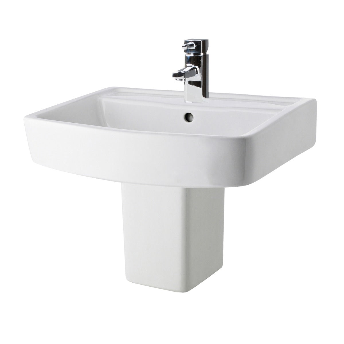 Fairford Mellow 520mm 1TH Basin and Semi-Pedestal
