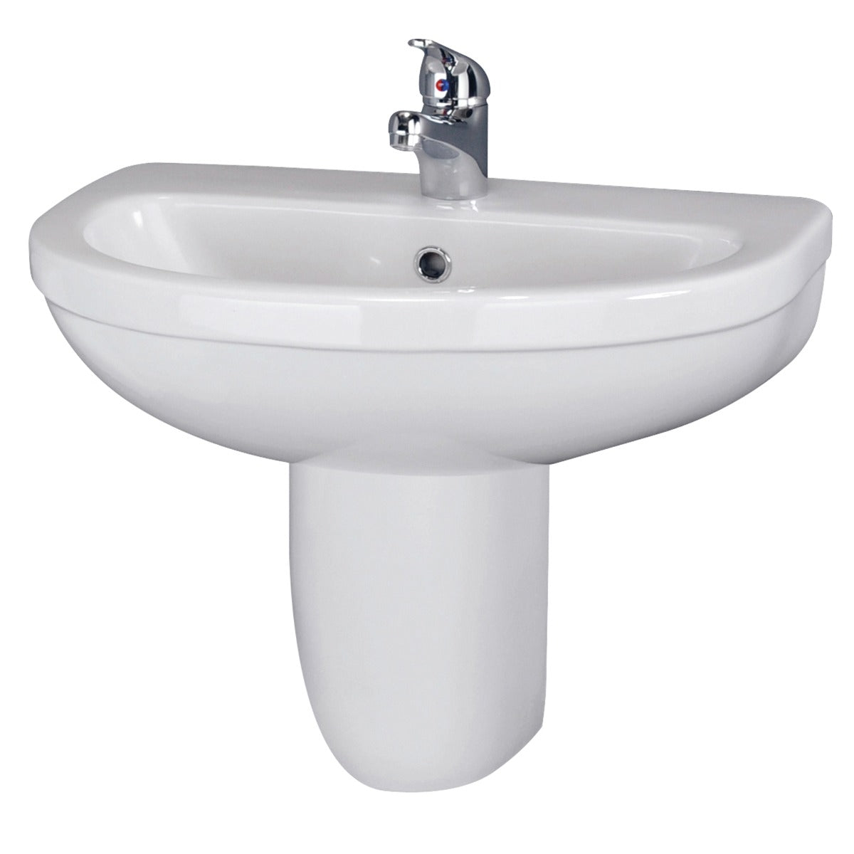 Fairford Hora 550mm 1TH Basin and Semi Pedestal