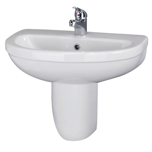 Fairford Hora 550mm 1TH Basin and Semi Pedestal