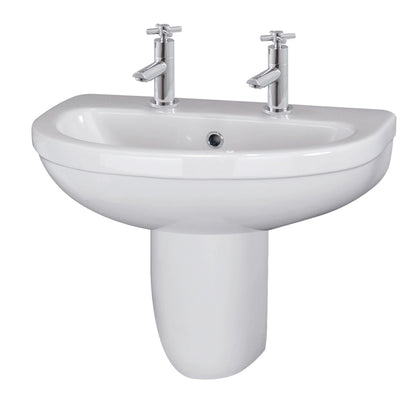 Fairford Hora 550mm 2TH Basin and Semi Pedestal