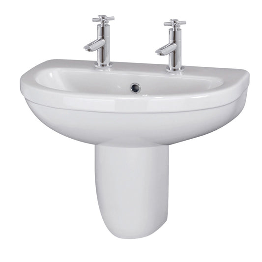 Fairford Hora 550mm 2TH Basin and Semi Pedestal