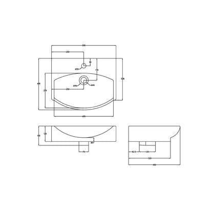 Fairford 500mm Wall Hung Basin
