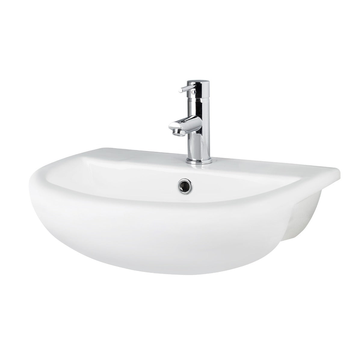 Dezine Clyde Gloss White 1000mm Pack, Vanity and WC Unit. White worktop. Chrome Fittings