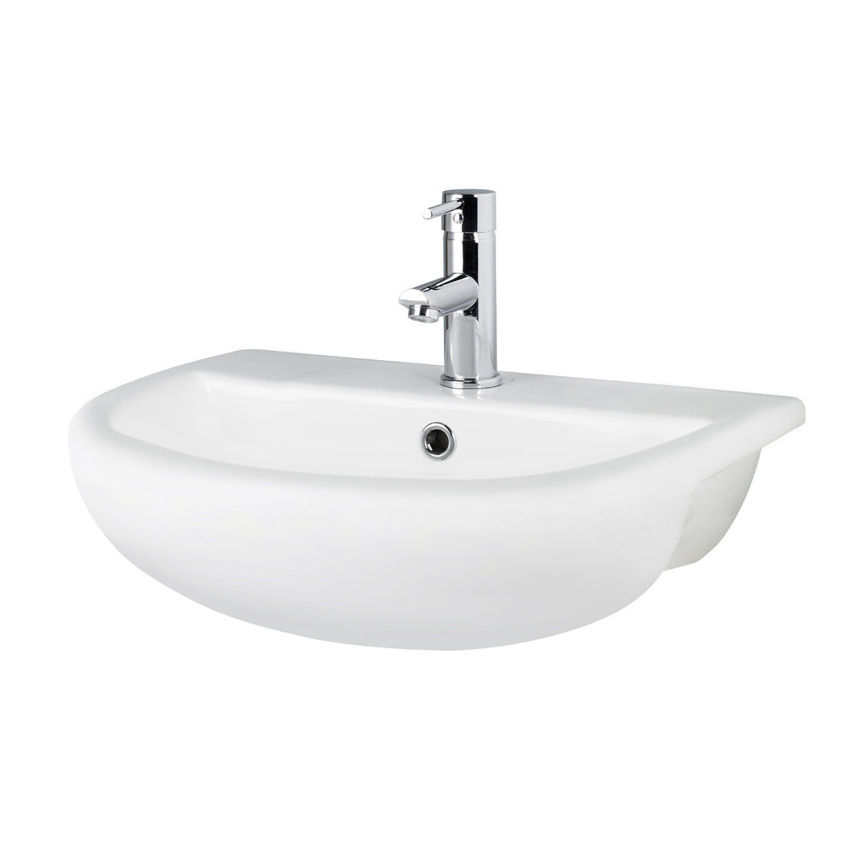 Dezine Clyde Gloss White 1100mm Pack, Vanity and WC Unit. White worktop. Chrome Fittings
