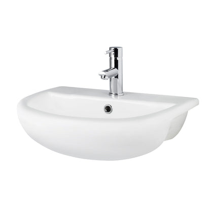 Dezine Clyde Gloss White 1100mm Pack, Vanity and WC Unit. White worktop. Chrome Fittings