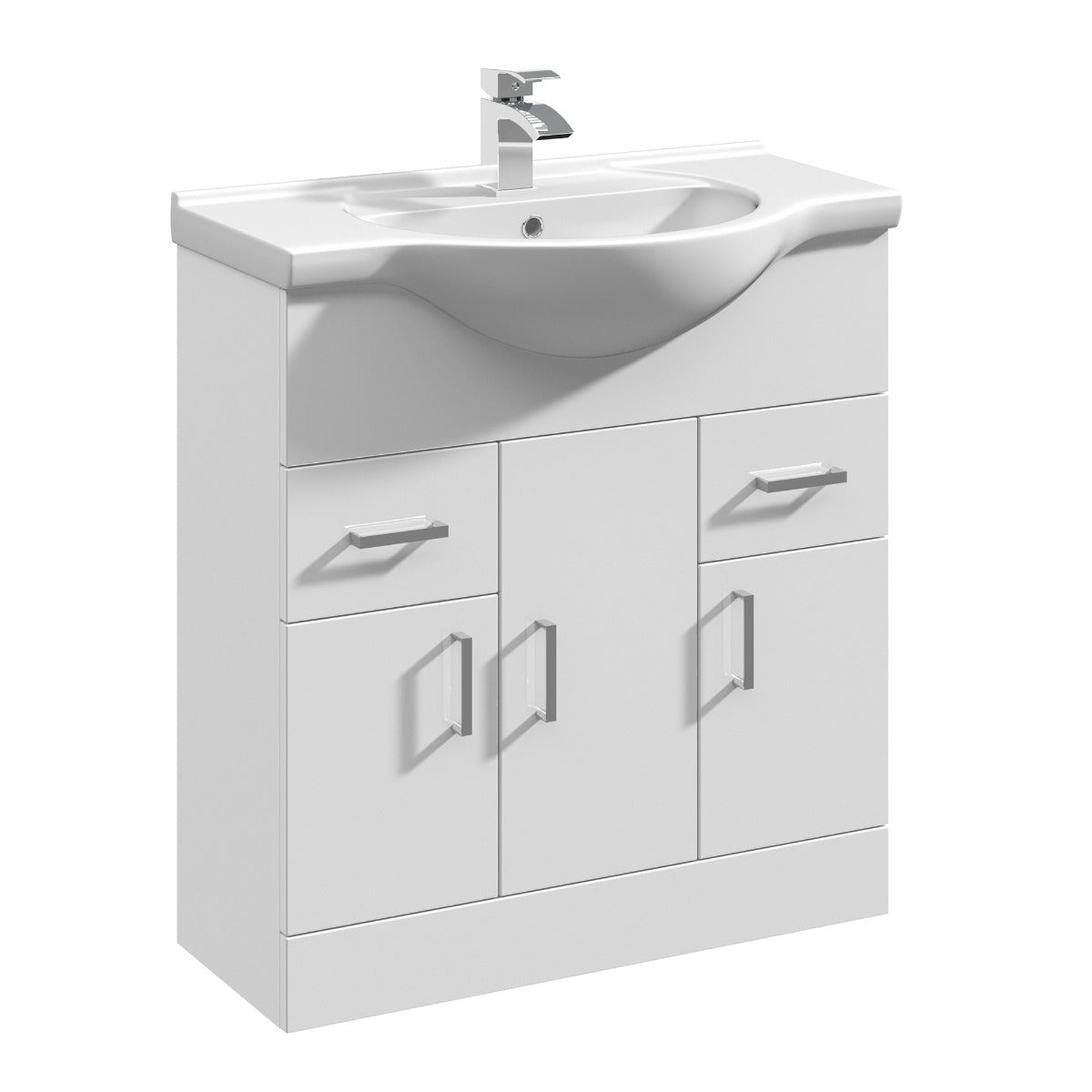 Fairford Opto 750mm Gloss White Vanity Unit