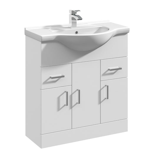 Fairford Opto 750mm Gloss White Vanity Unit