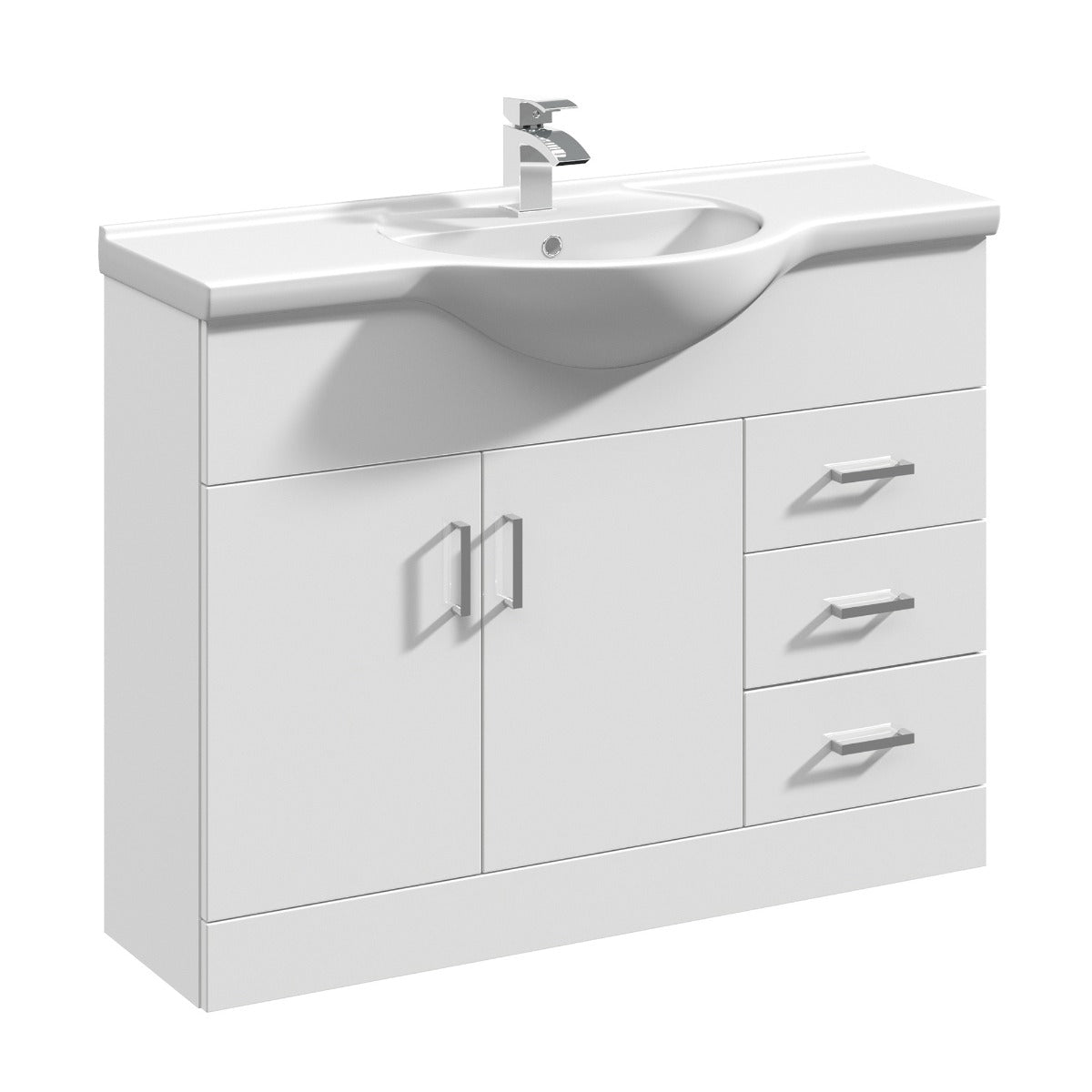 Fairford Opto 1050mm Gloss White Vanity Unit