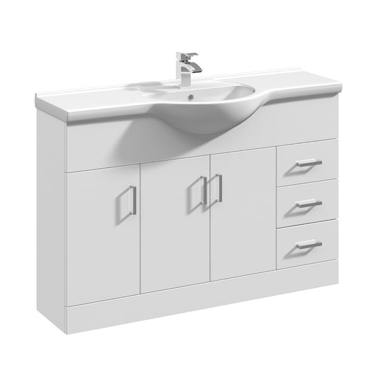 Fairford Opto 1200mm Gloss White Vanity Unit