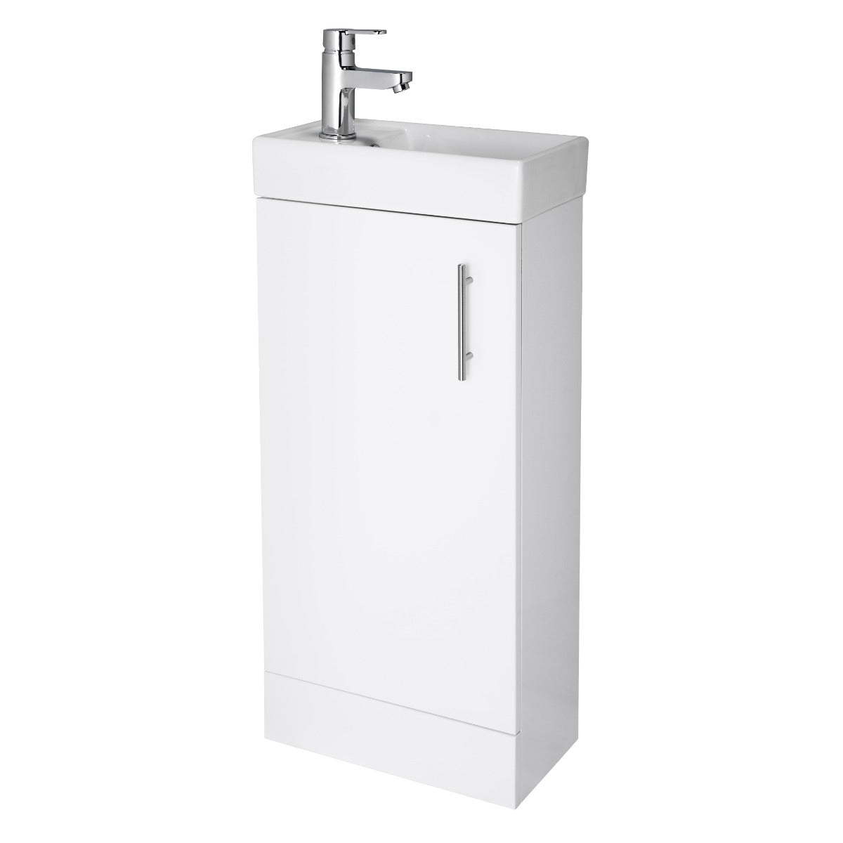 Fairford Minimalist 400mm Gloss White Floorstanding Vanity Unit