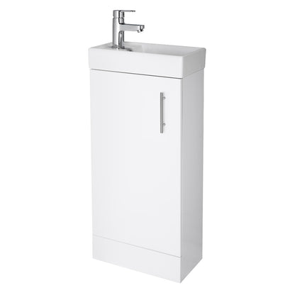 Fairford Minimalist 400mm Gloss White Floorstanding Vanity Unit