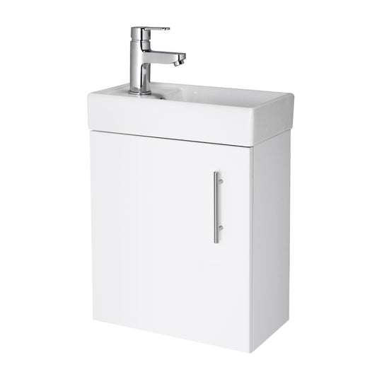 Fairford Minimalist 400mm Gloss White Wall Hung Vanity Unit