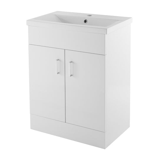 Fairford Kingsly Gloss White 600mm Floor Standing Vanity Unit